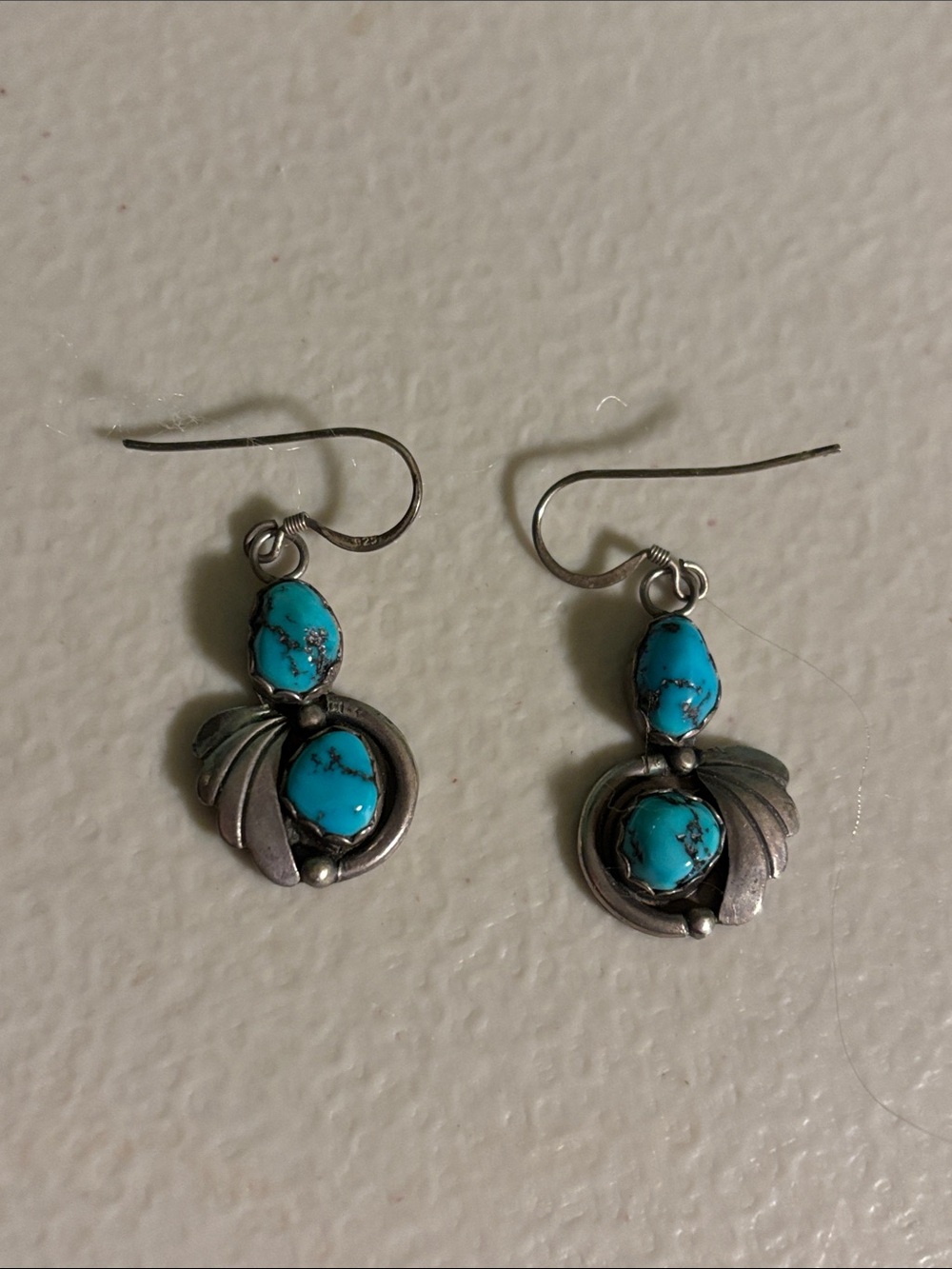 Turquoise Double-Stone Wings Drop Earrings - Sterling Style